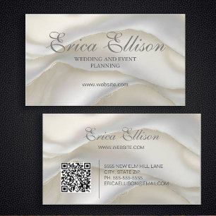 Tarjeta De Visita Elegante Código QR de Negocios Profesional Perla