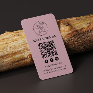 Tarjeta De Visita Elegante Código QR de Redes Sociales Modernas