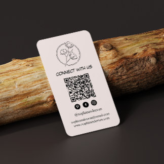 Tarjeta De Visita Elegante Código QR de Redes Sociales Modernas