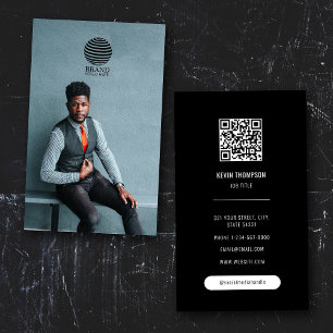 Tarjeta De Visita Elegante código QR del logotipo profesional fotogr