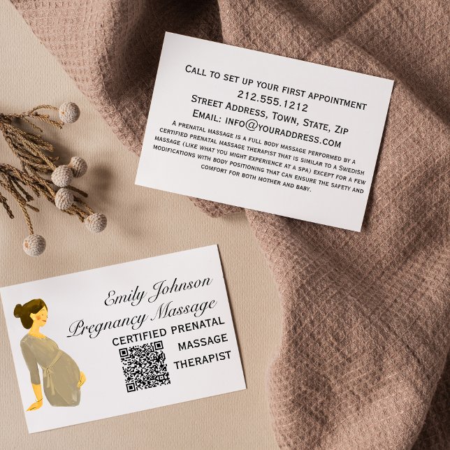Tarjeta De Visita Elegante Código QR del Terapizador de Masaje Prena (Subido por el creador)
