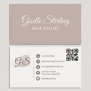 Tarjeta De Visita Elegante código QR elegante y elegante del cabello