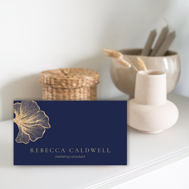 Tarjeta De Visita Elegante código QR floral azul real (Elegant Royal Blue Floral QR Code Business Card)