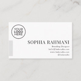 Tarjeta De Visita Elegante código Qr Minimalista moderno blanco negr