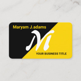 Tarjeta De Visita Elegante (código QR) Monograma moderno Oro negro