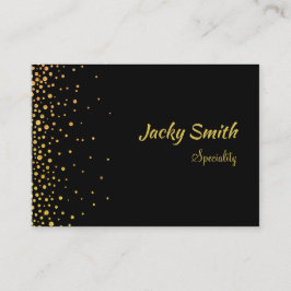 Tarjeta De Visita Elegante código qr negro y dorado moderno