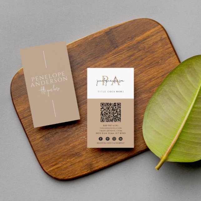 Tarjeta De Visita Elegante código QR neutro Boho moderno exclusivo m (Subido por el creador)