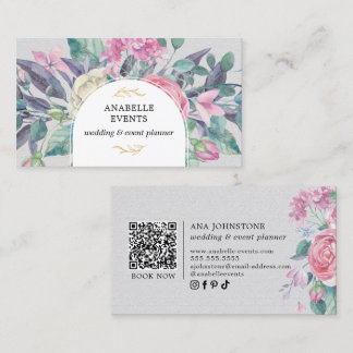 Tarjeta De Visita Elegante código QR para productos botánicos