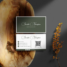 Elegante código QR profesional de escritura verde