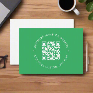 Tarjeta De Visita Elegante código QR verde promocional para comparti