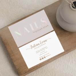 Tarjeta De Visita Elegante cola opal pekinesa holográfica