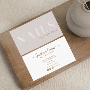 Tarjeta De Visita Elegante cola opal pekinesa holográfica