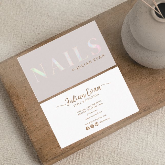 Tarjeta De Visita Elegante cola opal pekinesa holográfica (Subido por el creador)