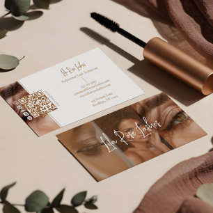 Tarjeta De Visita Elegante Colaje de Fotos de Artista de Pestañas Mi
