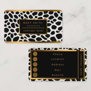 Tarjeta De Visita Elegante Colección Popular de Lujo de Leopardo Bla