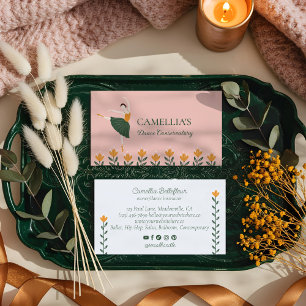 Tarjeta De Visita Elegante colegio de instructores de baile de balle