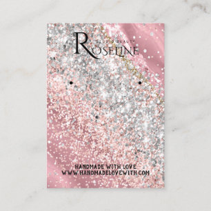 Tarjeta De Visita Elegante color de agua color rosa purpurina pantal