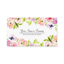 Elegante color de agua Pansies código QR femenino