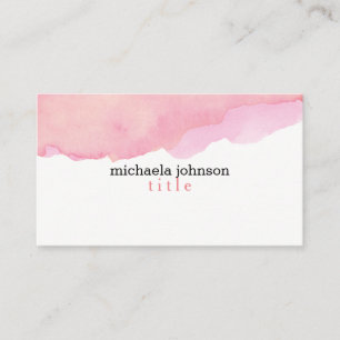 Tarjeta De Visita Elegante color de agua rosa mínimo