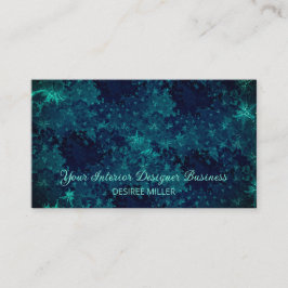 Tarjeta De Visita Elegante color de agua Verde azulado de la Marina 