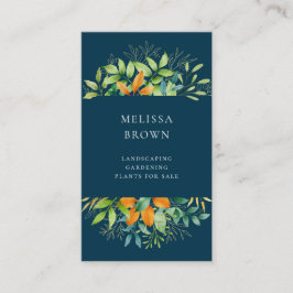 Tarjeta De Visita Elegante color de agua verde botánico vertical