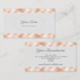 Tarjeta De Visita Elegante color de efecto Rosa dorado con gris clar