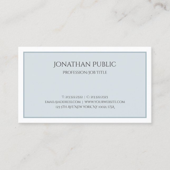 Tarjeta De Visita Elegante Color Moderno Elegante Tendencia Profesio (Anverso)