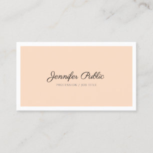 Tarjeta De Visita Elegante color rosa blanco limpio llano profesiona