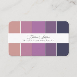 Tarjeta De Visita Elegante color violeta caligrafía de color QR-Code