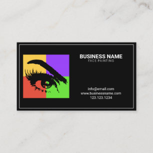 Tarjeta De Visita Elegante Colorido Cebollas De Ojos De Cara Maquill