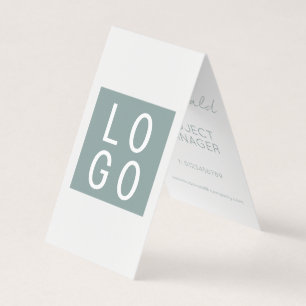 TARJETA DE VISITA ELEGANTE COMPAÑÍA DE NEGOCIOS LOGO VERDE FOLDEAR T