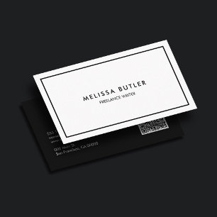 Tarjeta de visita elegante con código QR