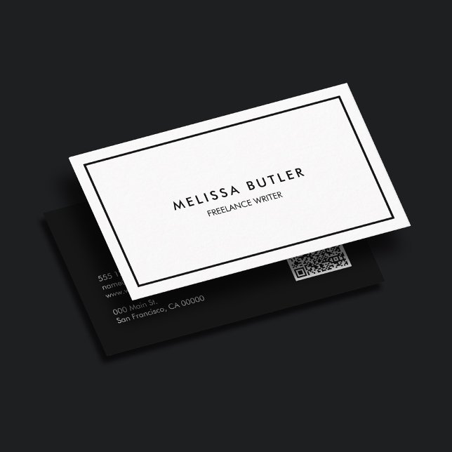 Tarjeta de visita elegante con código QR  (Subido por el creador)