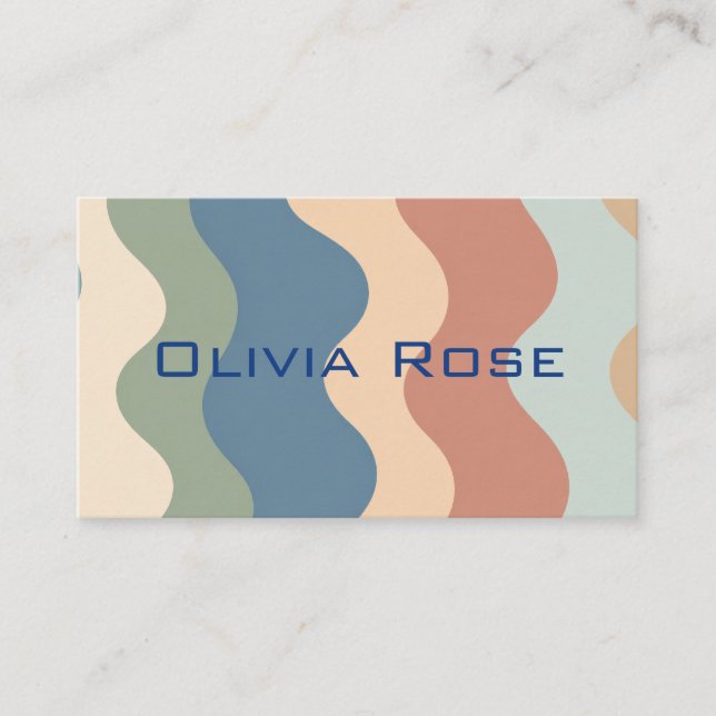 Tarjeta de visita elegante con código QR de rayas  (Anverso)