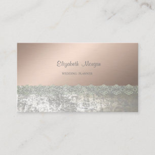 Tarjeta De Visita Elegante con Estilo Chic, Encaje