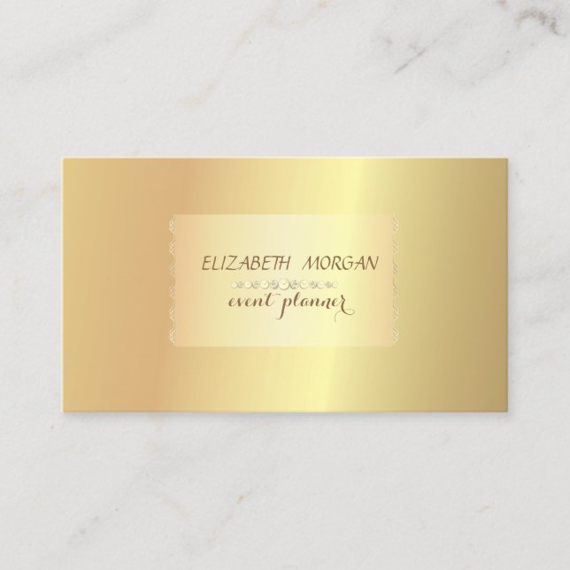 Tarjeta De Visita Elegante con Estilo, Chic, Profesional Oro (Anverso)