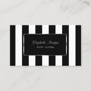 Tarjeta De Visita Elegante con estilo, moderno, rayado, marco negro