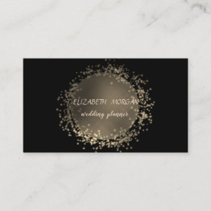 Tarjeta De Visita Elegante con estilo, negro, confeti dorado