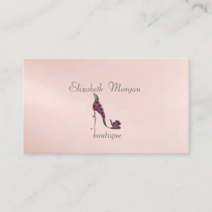 Tarjeta De Visita Elegante con Estilo Profesional - Tacón Floral