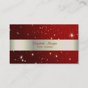 Tarjeta De Visita Elegante con estilo, rayado, rojo