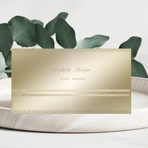 Tarjeta De Visita Elegante con estilo, rayas brillantes de oro falso
