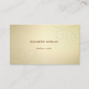 Tarjeta De Visita Elegante  Con estilo  Simple, Minimalista, Dorado 