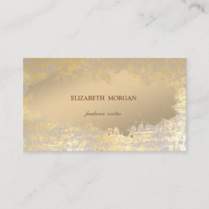 Tarjeta De Visita Elegante con Estilo  Simple, Pintura Dorada Falsa 