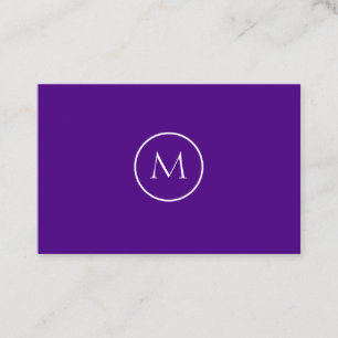 Tarjeta De Visita Elegante con monograma minimalista del añil