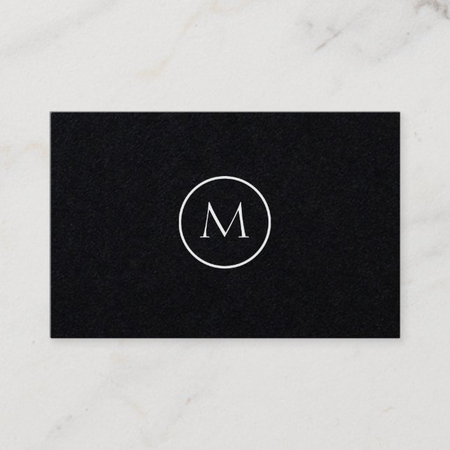 Tarjeta De Visita Elegante con monograma minimalista monocromático (Anverso)