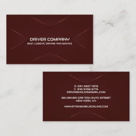 Tarjeta De Visita Elegante Conductor al volante de Burgundy