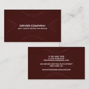 Tarjeta De Visita Elegante conductor de chaqueta de Borgoña