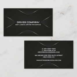 Tarjeta De Visita Elegante Conductor de Chófer Negro