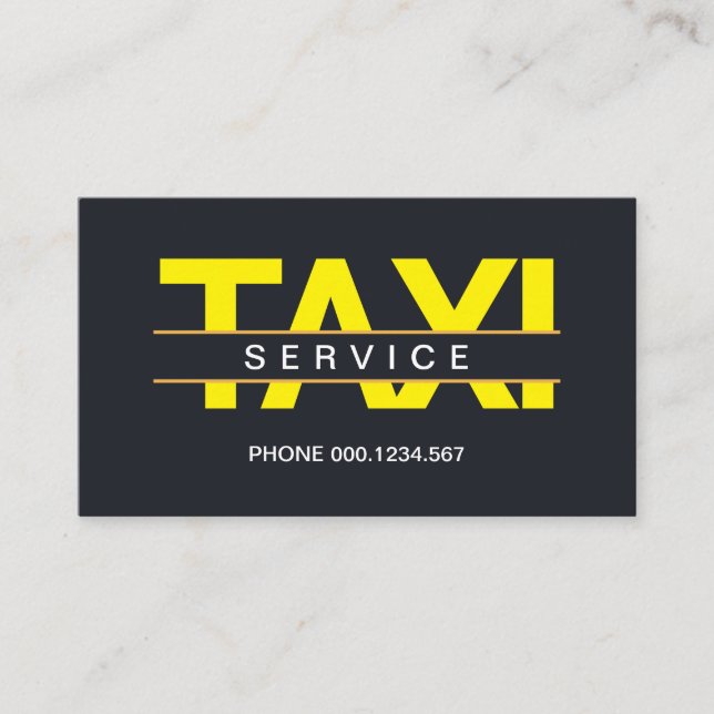 Tarjeta De Visita Elegante Conductor De Taxi De Líneas Marrones Senc (Anverso)