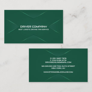 Tarjeta De Visita Elegante Conductor Verde